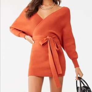 Sweater Off Shoulder Dress